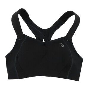 Brooks 32C Juno Sports Bra 350025 Solid Black Wireless Wire Free Padded Womens